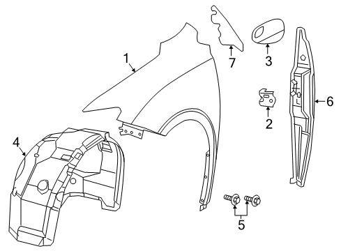 2021 Chrysler Voyager Fender & Components Diagram