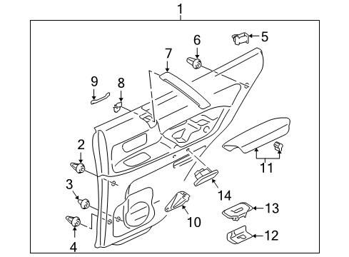 Armrest-Rear Door Diagram for MR610437