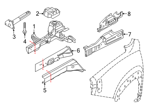 2023 Jeep Renegade Rails & Components Diagram