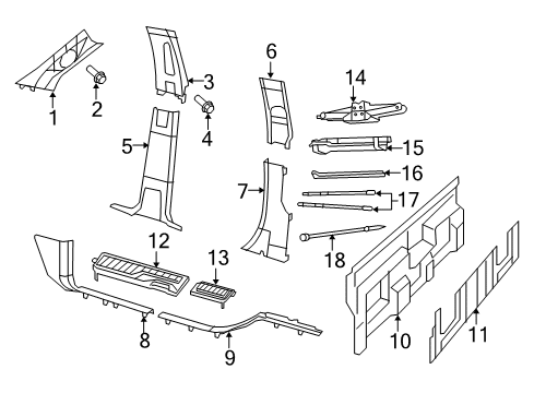 2021 Ram 1500 Classic Interior Trim - Cab Diagram 5