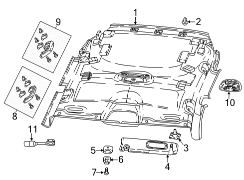 2023 Jeep Compass Interior Trim - Roof Diagram