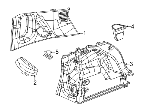 2022 Jeep Compass Interior Trim - Quarter Panels Diagram