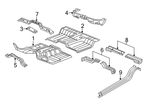 2013 Ram 2500 CROSSMEMB-Rear Floor Diagram for 68525573AA