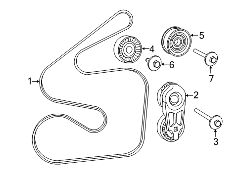 2023 Ram ProMaster 2500 BELT-SERPENTINE Diagram for 68531197AA