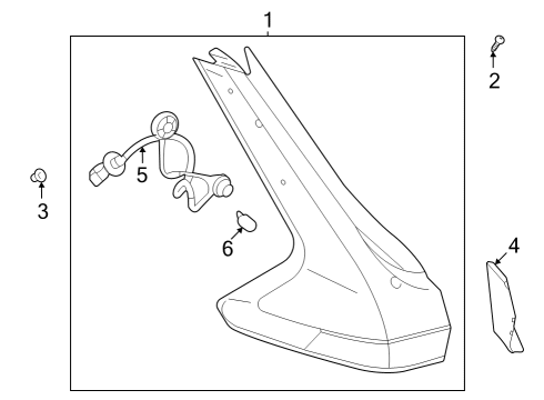 GROMMET-Tail Lamp Diagram for MU000367