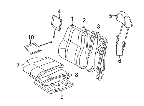 2022 Jeep Grand Cherokee WK Front Seat Components Diagram 2