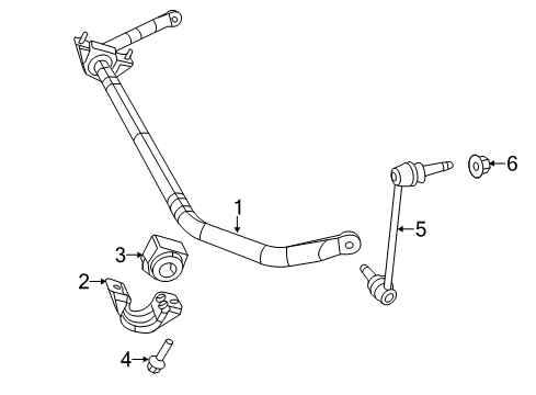 2023 Dodge Charger Stabilizer Bar & Components - Front Diagram 1