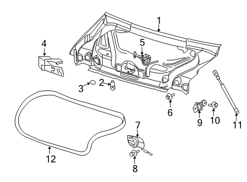 2023 Dodge Challenger Trunk Lid & Components Diagram