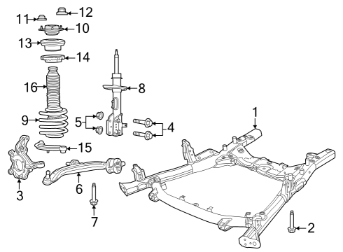 2020 Chrysler Pacifica C/MEMBER-FRONT SUSPENSION Diagram for 68441176AD