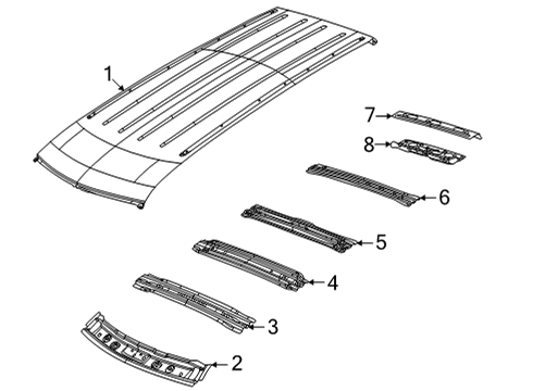 2022 Jeep Grand Cherokee L Roof & Components Diagram 2