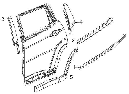 2023 Jeep Compass Door Belt Inner Diagram for 68533548AA