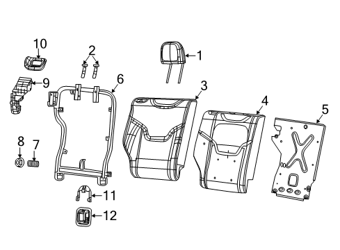 2023 Jeep Compass Rear Seat Components Diagram 1