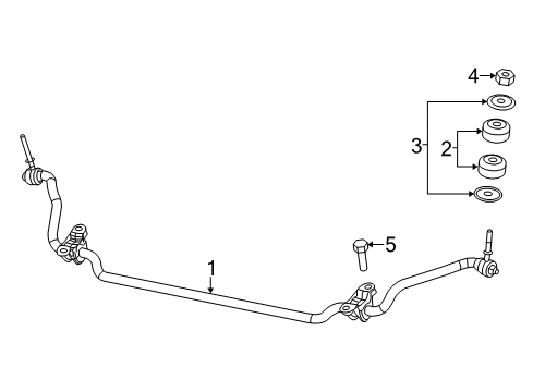 2022 Ram ProMaster 1500 Stabilizer Bar & Components - Front Diagram