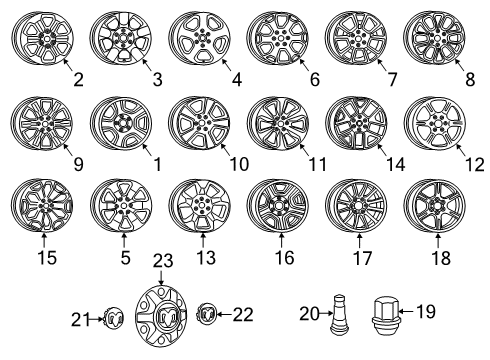 2022 Ram 1500 Wheels, Covers & Trim Diagram