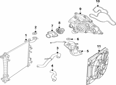 2023 Dodge Durango Cooling System, Radiator, Water Pump, Cooling Fan Diagram 7