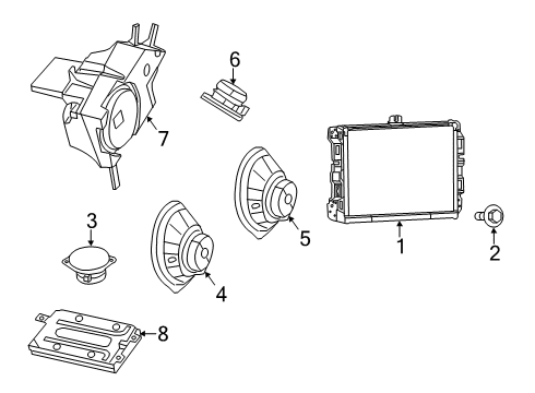 2021 Jeep Cherokee RADIO-MULTI MEDIA Diagram for 68472625AI