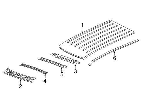 2012 Jeep Grand Cherokee PANEL-ROOF Diagram for 68170998AC