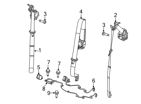 2022 Jeep Compass Belt-Front Seat Diagram for 5SU98SA5AD