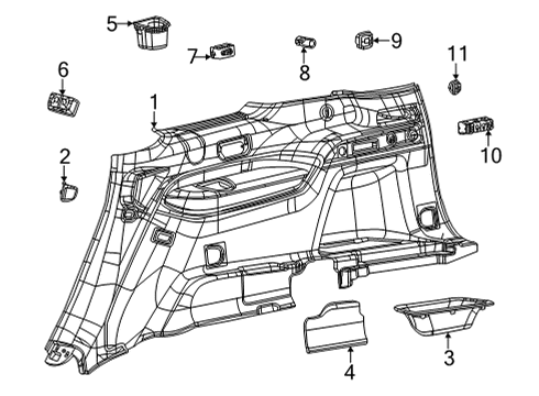 2021 Jeep Grand Cherokee L Interior Trim - Quarter Panels Diagram 2