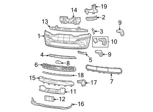 2023 Dodge Durango FASCIA-FRONT UPPER Diagram for 68510293AD