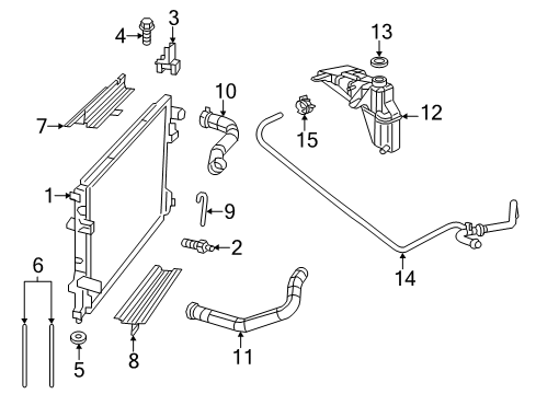 2023 Dodge Charger Radiator & Components Diagram 1