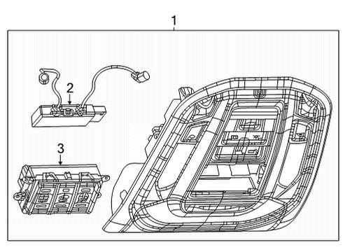 2022 Jeep Wagoneer HEADLINER-OVERHEAD Diagram for 6TM561X7AK