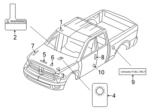 2022 Ram 1500 Classic Information Labels Diagram