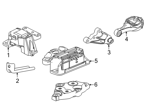 2023 Jeep Renegade Engine & Trans Mounting Diagram