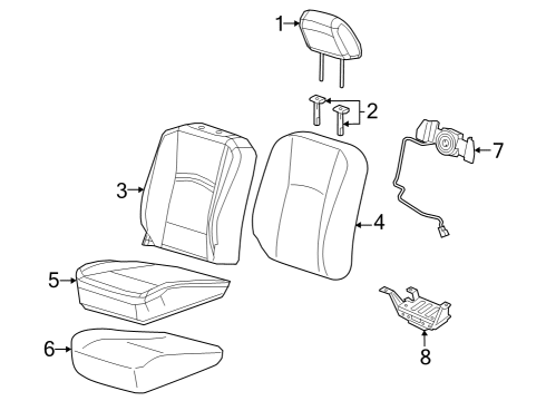 2023 Ram 3500 Driver Seat Components Diagram 1