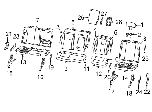 2022 Ram 2500 Rear Seat Components Diagram 2