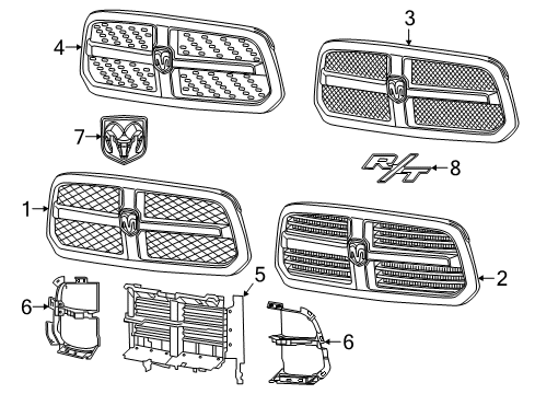 2013 Ram 1500 MEDALLION-RAM HEAD Diagram for 68218120AB