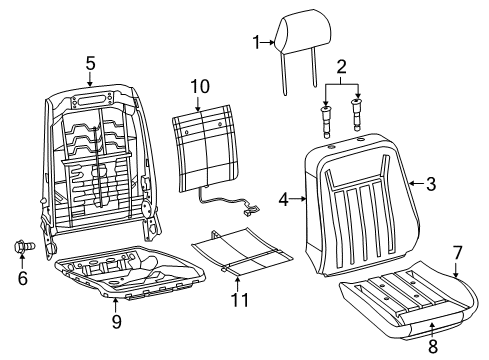 2022 Chrysler 300 Front Seat Components Diagram 5