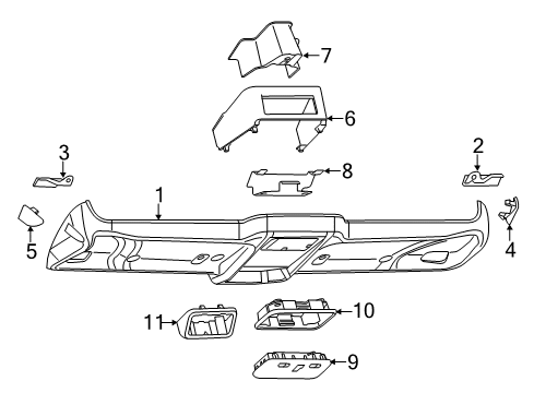 2022 Ram ProMaster 1500 Overhead Console Diagram