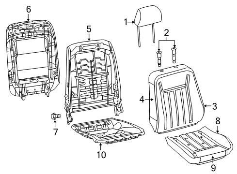 2023 Chrysler 300 Front Seat Components Diagram 1