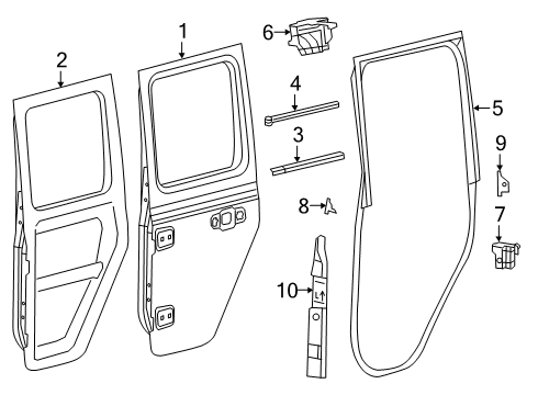 2022 Jeep Gladiator Door & Components Diagram 4