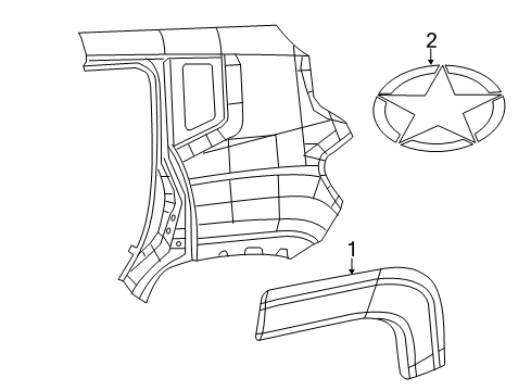 2023 Jeep Renegade Exterior Trim - Quarter Panel Diagram