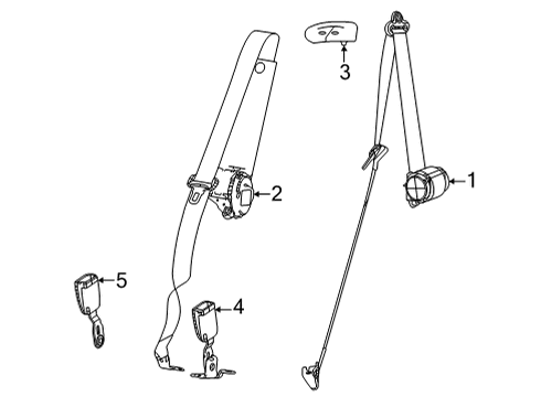 2024 Jeep Grand Wagoneer L Second Row Seat Belts Diagram 2