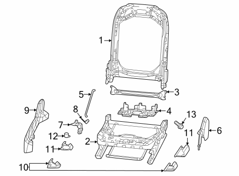 2024 Jeep Grand Cherokee L Front Seat Components Diagram 2