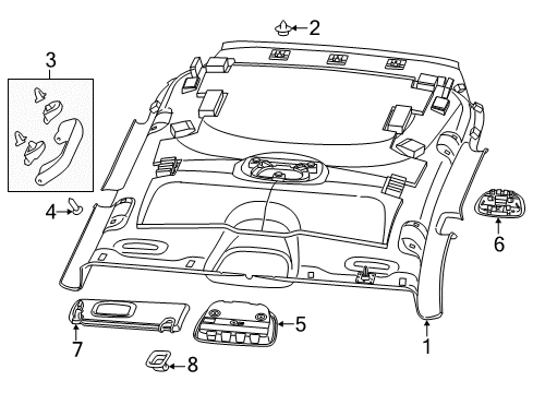 2022 Jeep Cherokee Interior Trim - Roof Diagram