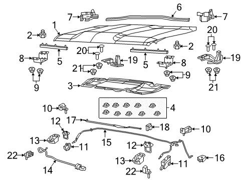 2023 Jeep Renegade Hood & Components Diagram