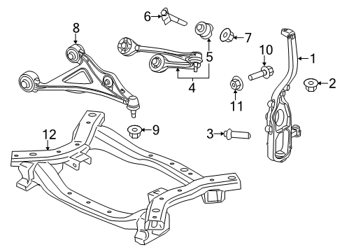 2022 Chrysler 300 Front Suspension Components Diagram 1