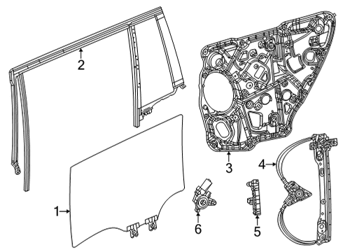 2024 Jeep Grand Cherokee L Glass - Rear Door Diagram