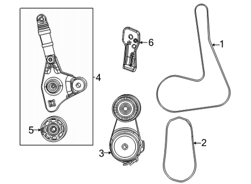 2022 Jeep Wagoneer Belts & Pulleys Diagram