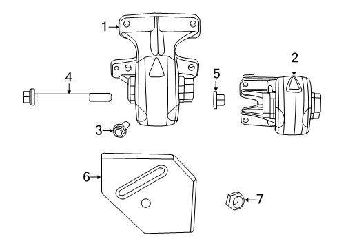 2023 Ram 1500 Classic Engine & Trans Mounting Diagram 2