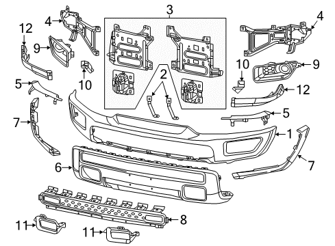 2023 Ram 1500 Classic Bumper & Components - Front Diagram 3