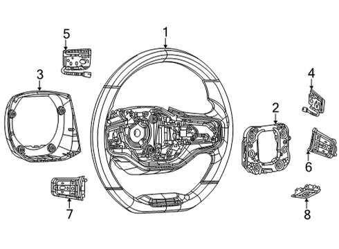 2024 Jeep Grand Wagoneer STEERING WHEEL Diagram for 68411007AA