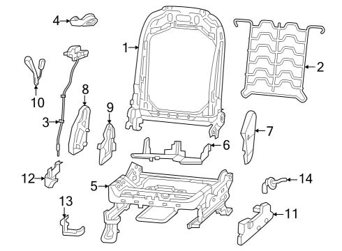 2024 Jeep Wrangler Passenger Seat Components Diagram 3