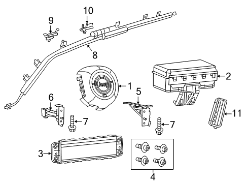 2018 Jeep Renegade CLOCKSPRI-STEERING COLUMN CONTROL MOD Diagram for 6UW40LXHAD