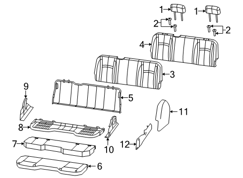 2022 Ram 1500 Classic Rear Seat Components Diagram 1