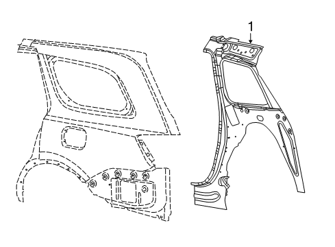 2022 Jeep Grand Cherokee WK Inner Structure - Quarter Panel Diagram